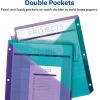 imageAvery Big Tab Insertable Plastic 2 Pocket Dividers for 3 Ring Binders 5 Tab Set TwoTone Multicolor Works with Sheet Protectors 1 Binder Divider Set 11982