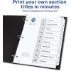 imageAvery Dividers for 3 Ring Binders 10 Tabs per Set Customizable Table of Contents Classic White Tabs Great for Organizing Reports Projects and More 6 Sets of 11823One Size Pack of 8