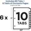 imageAvery Dividers for 3 Ring Binders 10 Tabs per Set Customizable Table of Contents Classic White Tabs Great for Organizing Reports Projects and More 6 Sets of 11823One Size Pack of 8