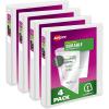 imageAvery Durable View 3 Ring Binders for Home School Supplies Office or Organization Needs 05quot Slant Ring 4 Pack White Binders 033624 Pack