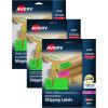 imageAvery Printable Address Labels with Sure Feed 2quot x 4quot Assorted Neon Magenta Green Yellow 150 Blank Mailing Labels 5978Assorted