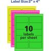 imageAvery Printable Address Labels with Sure Feed 2quot x 4quot Assorted Neon Magenta Green Yellow 150 Blank Mailing Labels 5978Assorted