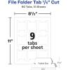imageAvery Printable Hanging File Folder Tabs 15 Cut White 90 Total 55675 pack