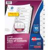 imageAvery Dividers for 3 Ring Binders 10 Tabs per Set Customizable Table of Contents Classic White Tabs Great for Organizing Reports Projects and More 6 Sets of 11823One Size Pack of 8