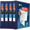 imageAvery Heavy Duty View 3 Ring Binder 1quot One Touch Slant Ring Holds 85quot x 11quot Paper 4 Navy Blue Binders 79869
