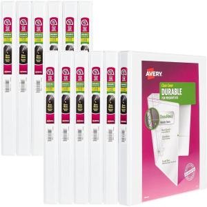 imageAvery Durable View 3 Ring Binders for Home School Supplies Office or Organization Needs 05quot Slant Ring 4 Pack White Binders 0336212 Pack