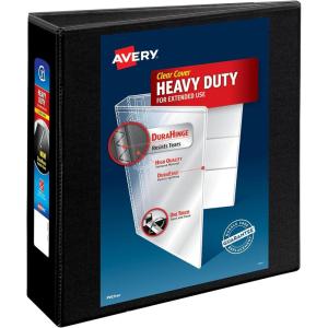 imageAvery HeavyDuty View 3 Ring Binder 3 Inch One Touch Slant Rings 35quot Spine 1 Black Binder 79100One Size