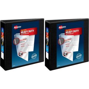 imageAvery HeavyDuty View 3 Ring Binder 3 Inch One Touch Slant Rings 35quot Spine 1 Black Binder 79100One Size Pack of 2