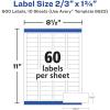 imageAvery Address Labels Sure Feed and Easy Peel Technology Glossy White Labels 1quot x 258quot Permanent LaserInkjet 750 Total 6526600 labels