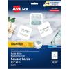 imageAvery Clean Edge Printable Square Cards with Sure Feed Technology Rounded Corners 25quot x 25quot White 180 Blank Cards for Inkjet Printers 35702Matte White