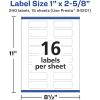 imageAvery Durable Removable Rectangle Labels Sure Feed Technology 1quot x 258quot Matte White Film WaterResistant PrinttoTheEdge LaserPigmentBased Inkjet Printable 400 Total240 labels