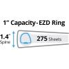 imageAvery Durable View 3 Ring Binder 1 Inch EZD Rings 1 White Binder 093011