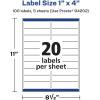 imageAvery Durable Waterproof Rectangle Labels with Sure Feed 1quot x 4quot 500 Oil and TearResistant Labels LaserPigmentBased Inkjet Printable100 labels
