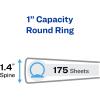 imageAvery Economy View 3 Ring Binder 1quot Round Rings 1 Black Binder 057611 Inch Pack of 12