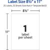 imageAvery Full Sheet Printable Shipping Labels 85quot x 11quot Matte Clear Inkjet Create Custom Labels Using Scissors or Electronic Cutting Machines 25 Total 8665250 labels