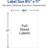 imageAvery FullSheet Printable Shipping Labels 85quot x 11quot Customizable Stickers White 100 Blank Mailing Labels Great for Mailing Shipping Organizing and More 84651 Pack