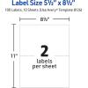 imageAvery HalfSheet Printable Shipping Labels 55quot x 85quot Customizable Stickers White 50 per Pack 100 Blank Mailing Labels Total Great for Mailing Shipping Organizing and More 2Pack of 812655 x 85 Pack of 4