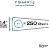imageAvery HeavyDuty Dual Color 3 Ring Binder 12 Inch Slant Rings WhiteBlack View Binder 17880GrayYellow