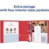 imageAvery HeavyDuty View 3 Ring Binder 3 Inch One Touch EZD Rings 35 Inch Spine 1 Red Binder 79325Red