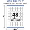 imageAvery Matte Clear Square Labels Sure Feed Technology 1quot x 1quot 480 Matte Clear Labels PrinttoTheEdge LaserInkjet Printable480 labels