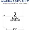 imageAvery Matte White Rectangle Labels 55quot x 85quot 50 White Labels Permanent Adhesive LaserInkjet Printable50 labels