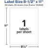 imageAvery Matte White Rectangle Labels 85quot x 11quot 25 White Labels Permanent Adhesive LaserInkjet Printable25 labels
