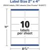 imageAvery Matte White Rectangle Labels Sure Feed Technology 2quot x 4quot 250 Matte White Printable Labels2 500 Labels