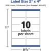 imageAvery Matte White Rectangle Labels Sure Feed Technology 2quot x 4quot 250 Matte White Printable Labels250 Labels