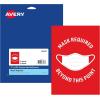 imageAvery Preprinted Wall Decals quotPrevent Germs from Spreadingquot Safety Signs 7quot x 10quot Tear and Water Resistant 5 Removable Wall Signs 83174Mask Required