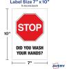 imageAvery Preprinted Wall Decals quotPrevent Germs from Spreadingquot Safety Signs 7quot x 10quot Tear and Water Resistant 5 Removable Wall Signs 83174Stop Wash Your Hands