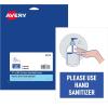 imageAvery Preprinted Wall Decals quotPrevent Germs from Spreadingquot Safety Signs 7quot x 10quot Tear and Water Resistant 5 Removable Wall Signs 83174Use Hand Sanitizer