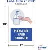 imageAvery Preprinted Wall Decals quotPrevent Germs from Spreadingquot Safety Signs 7quot x 10quot Tear and Water Resistant 5 Removable Wall Signs 83174Use Hand Sanitizer