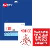 imageAvery Preprinted Wall Decals quotPrevent Germs from Spreadingquot Safety Signs 7quot x 10quot Tear and Water Resistant 5 Removable Wall Signs 83174Wash Hands 20 Seconds