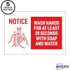 imageAvery Preprinted Wall Decals quotPrevent Germs from Spreadingquot Safety Signs 7quot x 10quot Tear and Water Resistant 5 Removable Wall Signs 83174Wash Hands 20 Seconds