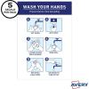 imageAvery Preprinted Wall Decals quotPrevent Germs from Spreadingquot Safety Signs 7quot x 10quot Tear and Water Resistant 5 Removable Wall Signs 83174Wash Your Hands