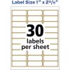 imageAvery Printable Address Labels 1quot x 258quot Matte White with Silver Border 300 Blank Mailing Labels 065305 Packs