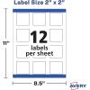 imageAvery Printable Blank Square Labels 2quot x 2quot Matte White 300 Customizable Labels 22806White