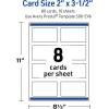 imageAvery Printable Rectangle Cards Sure Feed Technology Double Black Border Design 2quot x 35quot Matte White Cardstock LaserInkjet 80 Total Great for Business PromotionBlue Waves
