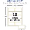 imageAvery Printable Rectangle Labels 2quot x 4quot Blank Labels Shipping Matte White Metallic Gold Border Permanent Adhesive LaserInkjet Printable 100 Total 6506