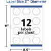imageAvery Printable Round Labels Sure Feed Technology Glossy White Labels 2quot Diameter Permanent Adhesive LaserInkjet 120 Total 22807Glossy White