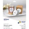 imageAvery Printable Round Labels Sure Feed Technology Glossy White Labels 2quot Diameter Permanent Adhesive LaserInkjet 120 Total 22807Glossy White
