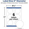 imageAvery Printable Round Labels Sure Feed Technology Glossy White Labels 2quot Diameter Permanent Adhesive LaserInkjet 120 Total 22807Glossy White