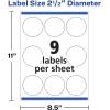 imageAvery Printable Round Labels Sure Feed Technology Glossy White Labels 2quot Diameter Permanent Adhesive LaserInkjet 120 Total 22807Glossy White