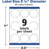 imageAvery Printable Round Labels Sure Feed Technology Glossy White Labels 2quot Diameter Permanent Adhesive LaserInkjet 120 Total 22807Matte White
