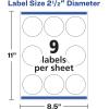 imageAvery Printable Round Labels Sure Feed Technology Glossy White Labels 2quot Diameter Permanent Adhesive LaserInkjet 120 Total 22807White