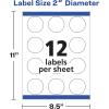 imageAvery Printable Round Labels Sure Feed Technology Glossy White Labels 2quot Diameter Permanent Adhesive LaserInkjet 120 Total 22807White