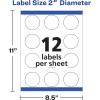 imageAvery Printable Round Labels with Sure Feed 2quot Diameter Glossy White 60 Customizable Labels 2281760 Count Pack of 1