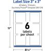 imageAvery Printable Square Labels Double Black Border 3quot x 3quot Matte White Square Labels Permanent LaserInkjet 60ct Great for Product MerchandisingBlue Waves