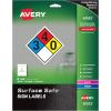 imageAvery Printable Warning Signs 5quot x 7quot WaterChemical Resistant 30 Removable Labels 61511White
