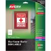 imageAvery Printable Warning Signs 5quot x 7quot WaterChemical Resistant 30 Removable Labels 61511White